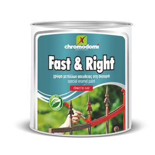 FAST AND RIGHT (enamel paint that is applied directly on every corroded metal surface)