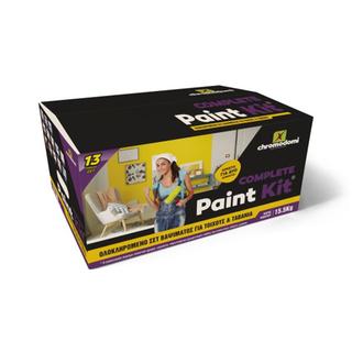 COMPLETE PAINT KIT ( ολοκληρωμένο  σετ βαψίματος εσωτερικών χώρων με 2 πλαστικά χρώματα)